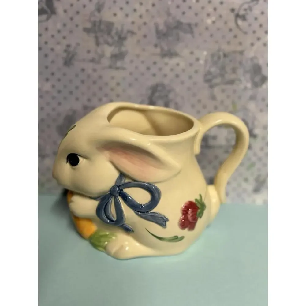 Lenox Poppies on Blue Barnyard Collection Bunny Rabbit Ceramic Mug With Box - Picture 5 of 7